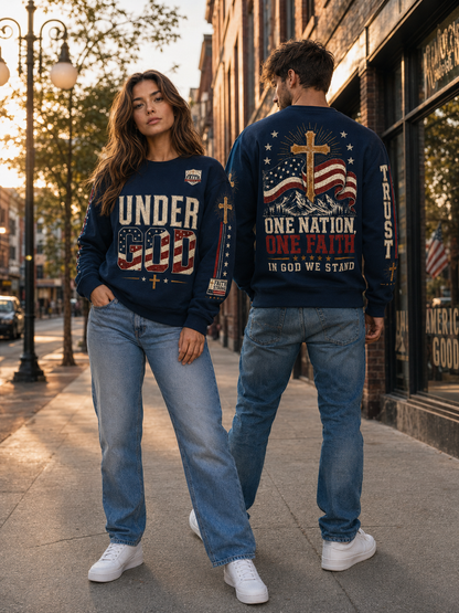 Faith Under God Patriotic Apparel Sweater