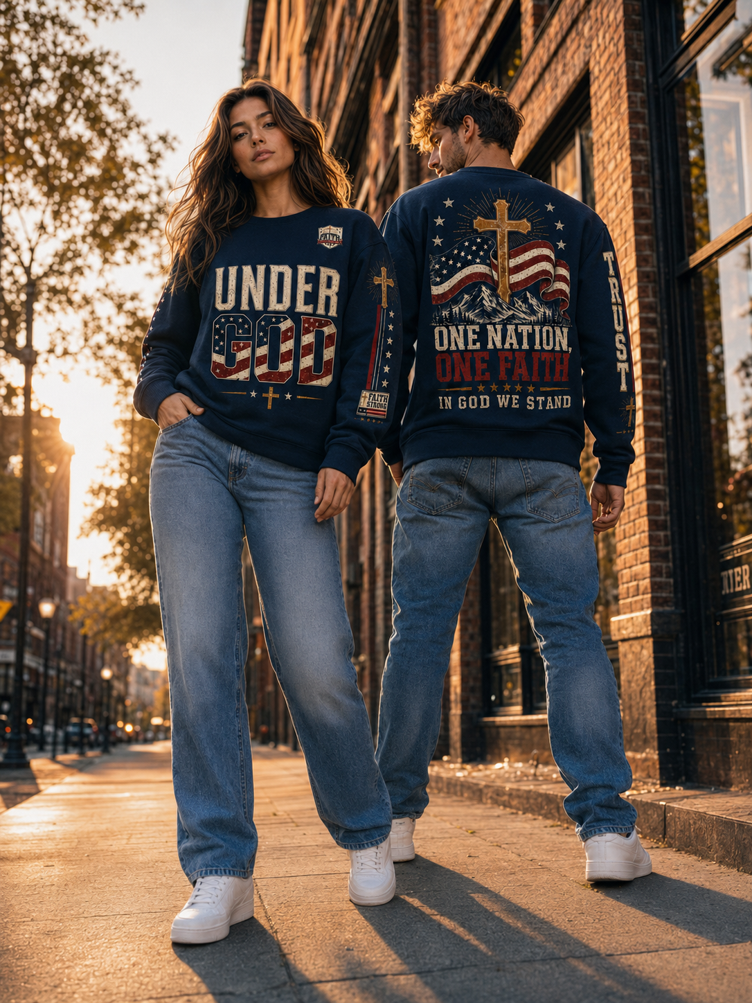 Faith Under God Patriotic Apparel Sweater