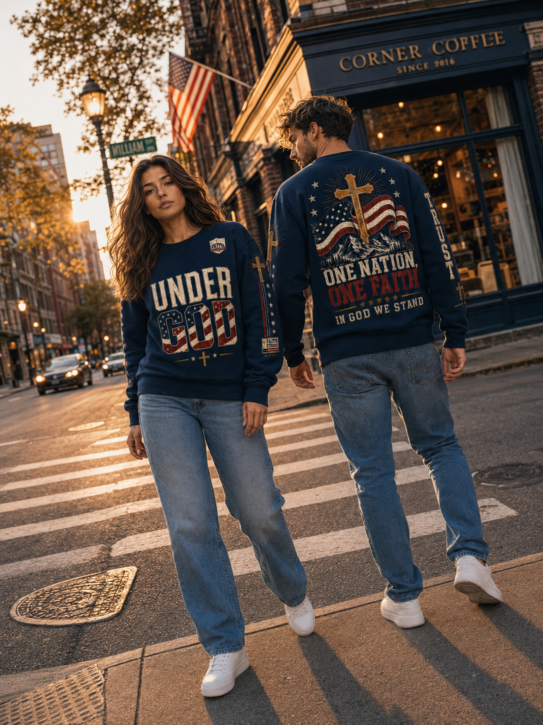 Faith Under God Patriotic Apparel Sweater