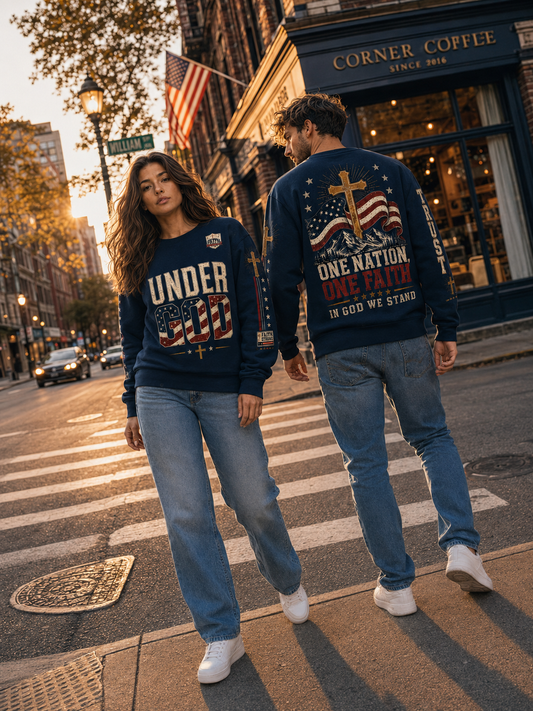 Faith Under God Patriotic Apparel Sweater