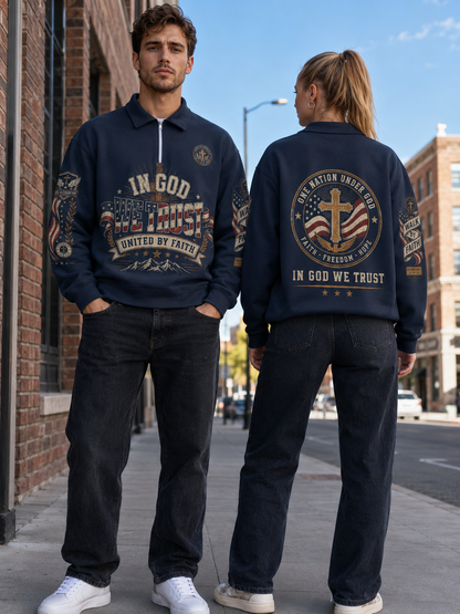 Faith Under God Patriotic Apparel Sweatshirt | 310GSM Cotton