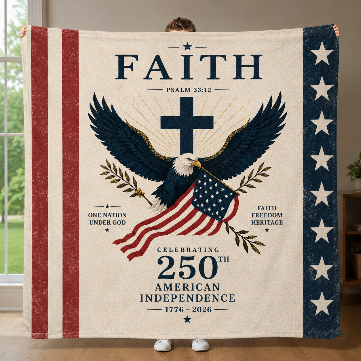 DailyFits Faith Freedom Heritage 250th American Independence Blanket