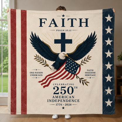 DailyFits Faith Freedom Heritage 250th American Independence Blanket