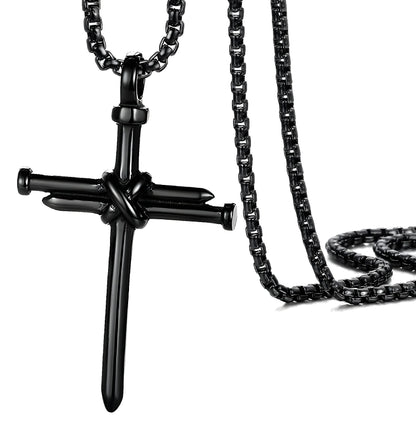 Nail Cross Necklace for Men