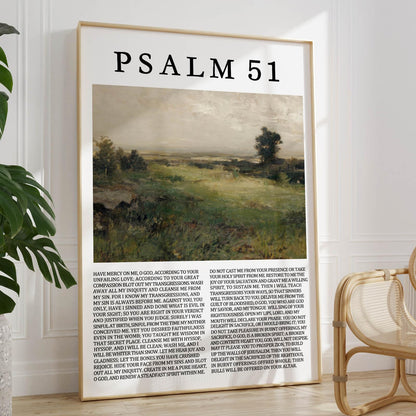 Psalm 51 Wall Art, Create in Me a Clean Heart Christian Landscape Canvas Print