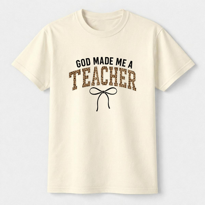 God Made Me A Teacher Leopard Print Shirt
