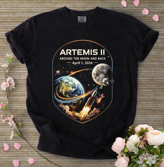 Artemis II Rocket Launch Shirt– NASA Inspired Space Graphic Tee – Unisex Vintage Shirt