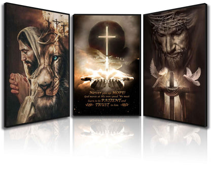 3 Pcs Jesus Wall Art Canvas Prints