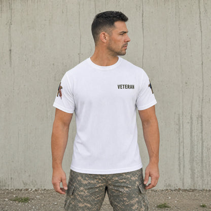 Duty Brought Me to the Fight Faith Brought Me Home Veteran T-Shirt