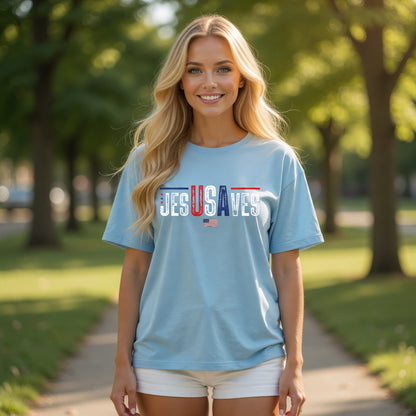 DailyFits Jesus Saves Patriotic Christian T-Shirt