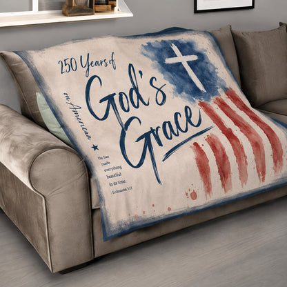 DailyFits 250 Years Of God's Grace On America Christian Patriotic Blanket