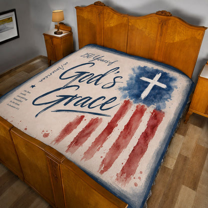 DailyFits 250 Years Of God's Grace On America Christian Patriotic Blanket