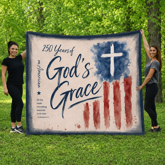 DailyFits 250 Years Of God's Grace On America Christian Patriotic Blanket