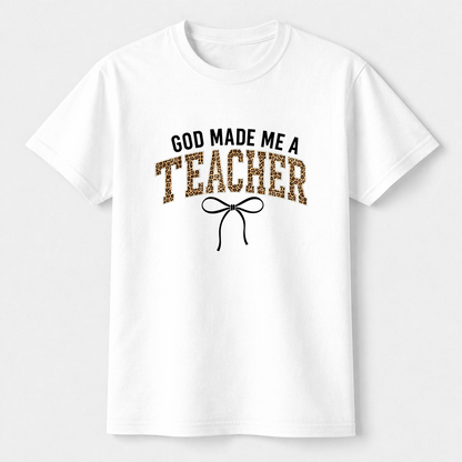 God Made Me A Teacher Leopard Print Shirt