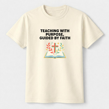 Teaching With Purpose Guided By Faith Christian Teacher T-Shirt
