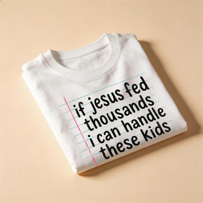If Jesus Fed Thousands I Can Handle These Kids Shirt